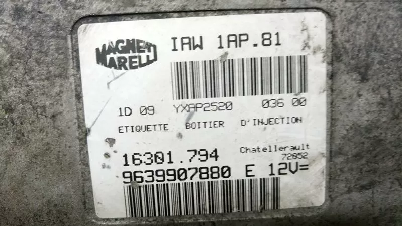 PEUGEOT 206 1.4 8v ECU 9639907880 16301.794 IAW 1AP.81