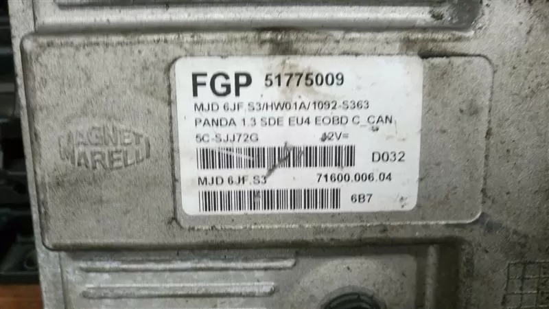 51775009,LANCIA 51775009; Engine Management Control Unit