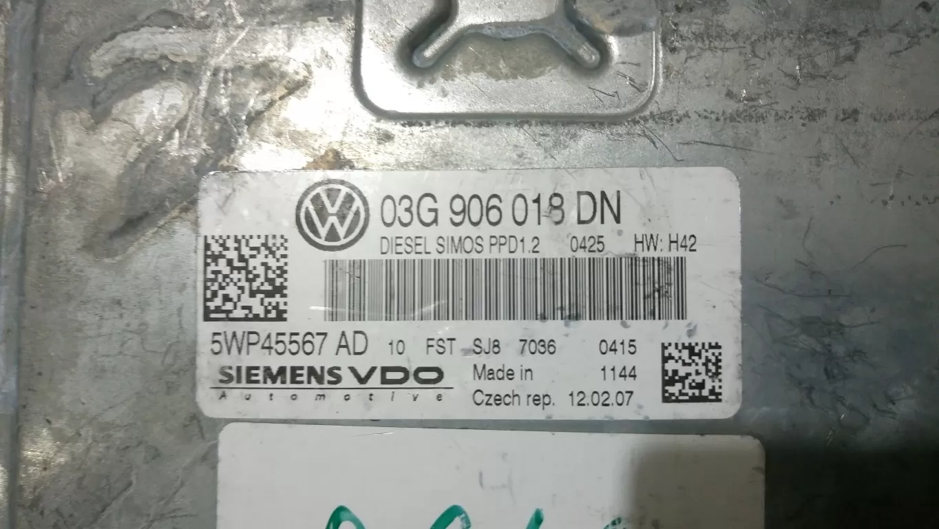 PASSAT AUDI A3 8P 2.0 TDI 170 ECU 03G906018DN SIMOS PPD1.2