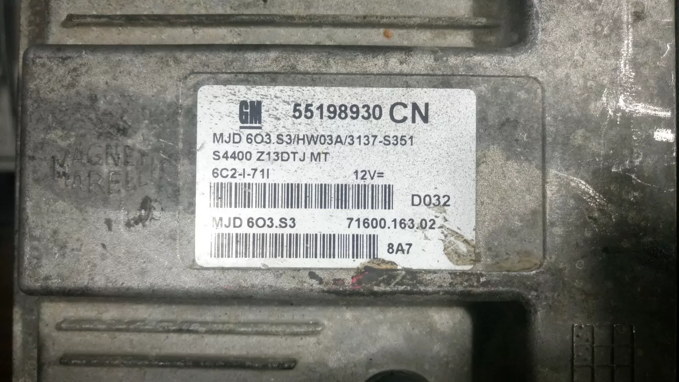 OPEL MERIVA 1.7 Diesel Engine ECU - 897350 9487 DENSO 112500-0165