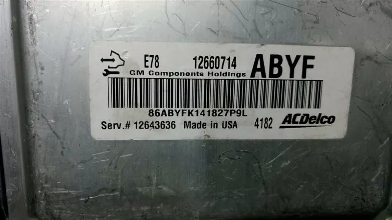 12660714 ABYF 86ABYFK141827P9L OPEL ECU