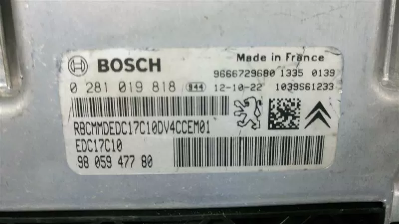 ECU 9805947780 EDC17C10 0281019818 9666729680