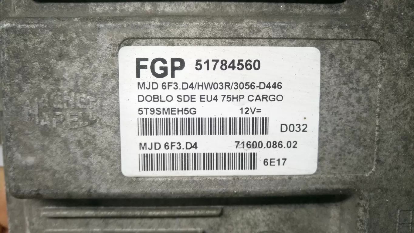 FGP 51784560 MJD 6F3.D4 FİAT DOBLO 1.3 MULTİJET MOTOR BEYNİ