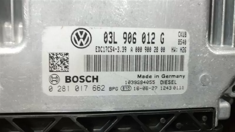VW 03L906012G 03L 906 012 G 0009002800 A0009002800 A EDC 7C54-3.39 – Volkswagen motor beyni
