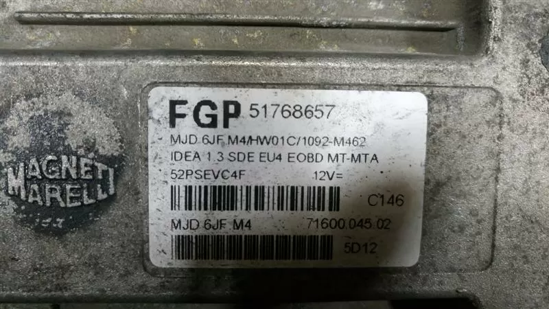 FİAT İDEA MOTOR BEYNİ 1.3 DİZEL ldea 1.3 motor beyni 51768657 MJD 6JF M4