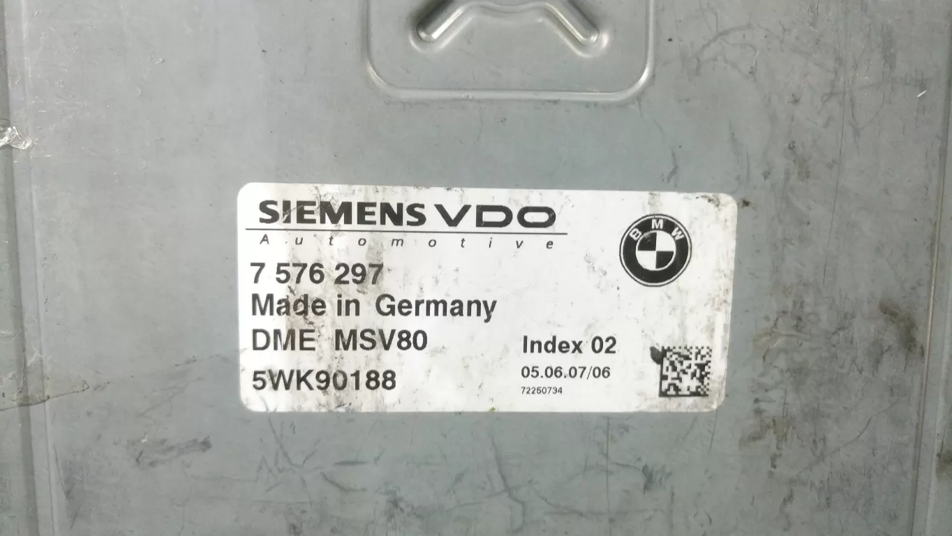 BMW, SIEMENS 5WK90188, 7 576 297, 7576297, DME MSV80, DMEMSV80