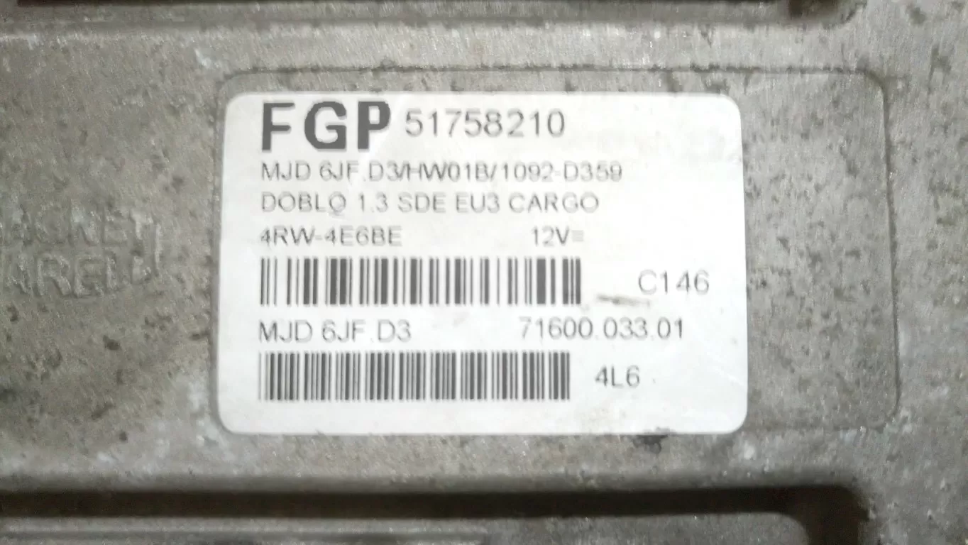 FİAT DOBLO 1.3 SDE MOTOR BEYNİ 51758210 - MJD6JF.D3