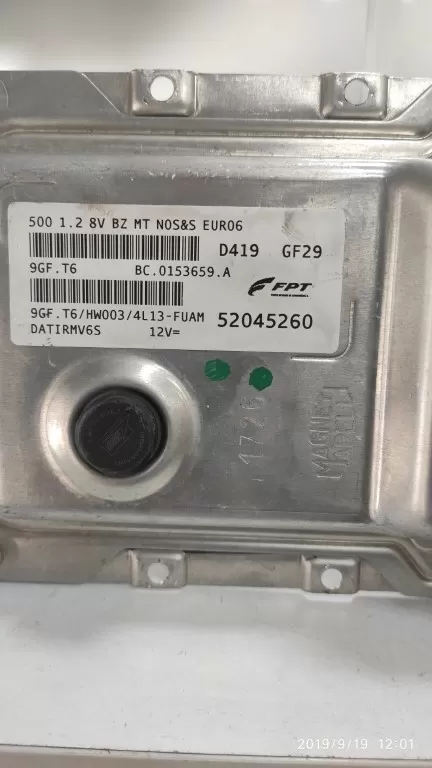 ECU Fiat 500 1.2 8V 52045260 9GF T6
