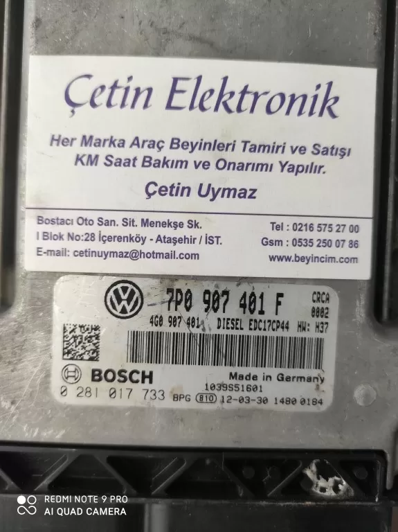 7P0907401F 4G0907401 0281017733 VW PORSHE MOTOR BEYNİ