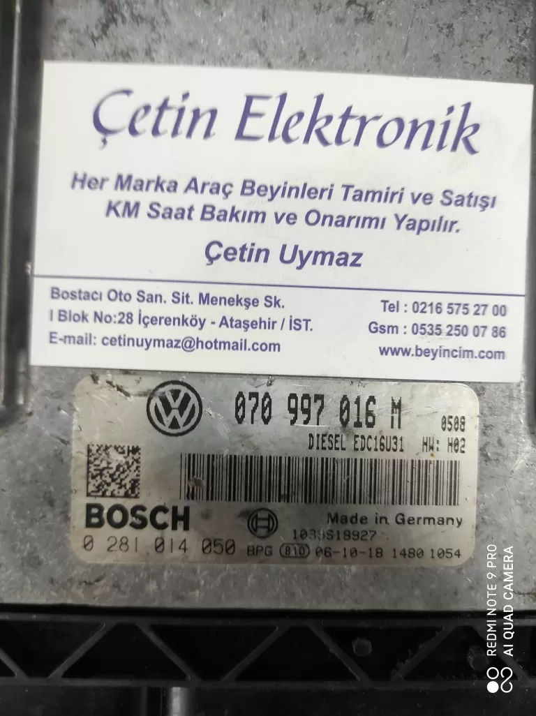 070997016M. 0281014050. TRANSPORTER T5 2.5 TDI BNZ MOTOR BEYNİ