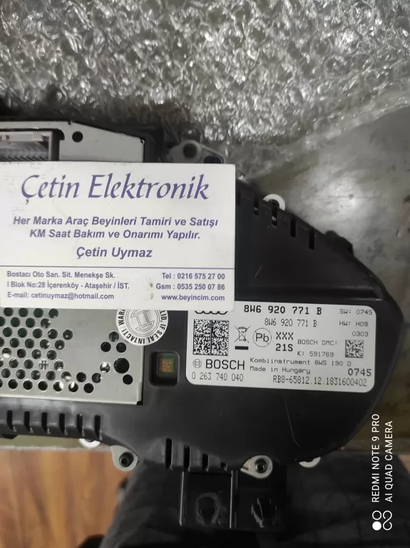 AUDI GÖSTERGE. 8W6920771B . 0263740040 . BEYİNCİM.COM