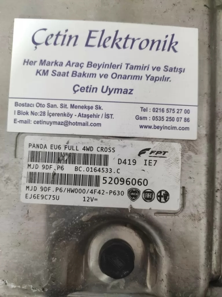 ECU MOTOR KONTROLÜ FIAT 1.3 MJD 52096060, MJD 9DF.P6, MJD9DFP6