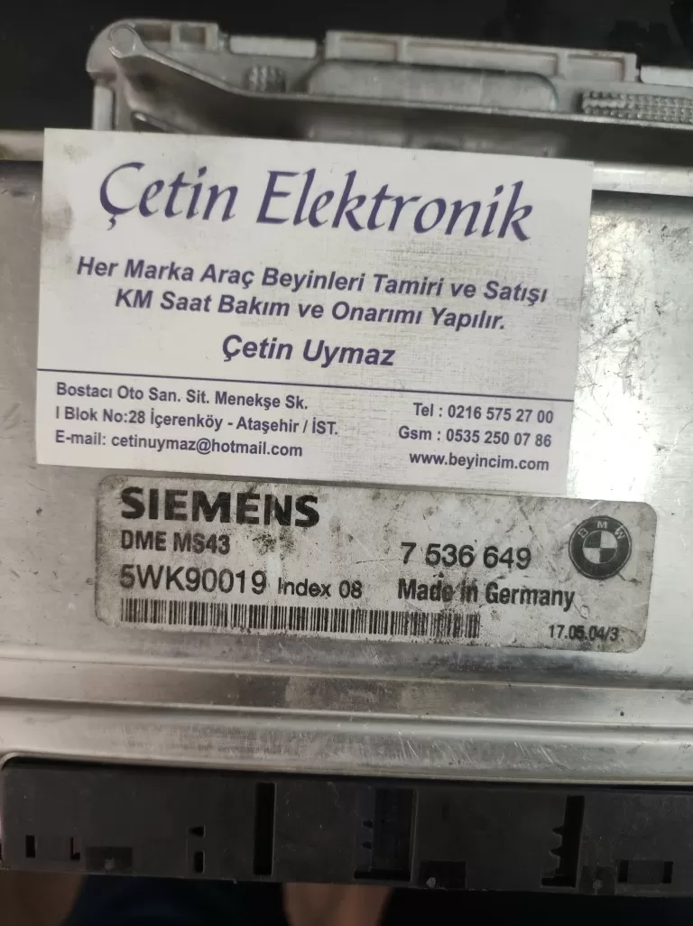 BMW E53 X5 3.0 Motor Beyni DMEMS43 5WK90019 7536649