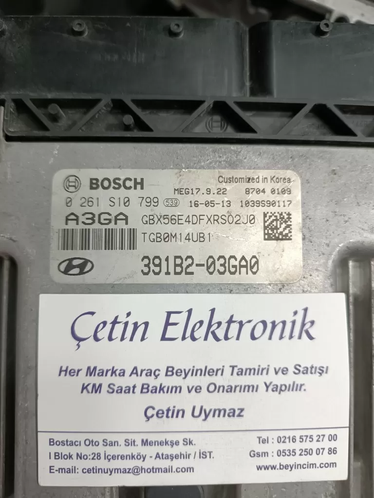 HYUNDAİ İ20 BEYİN 0261S10799 - 391B2-03GA0 - 91950-C8560