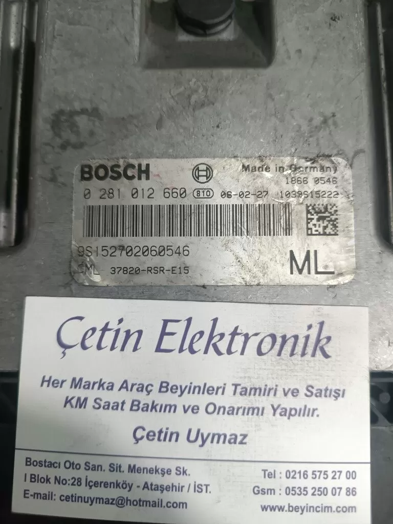 Honda Civic 2.2 Motor Beyni 0281012660 37820-RSR-E16