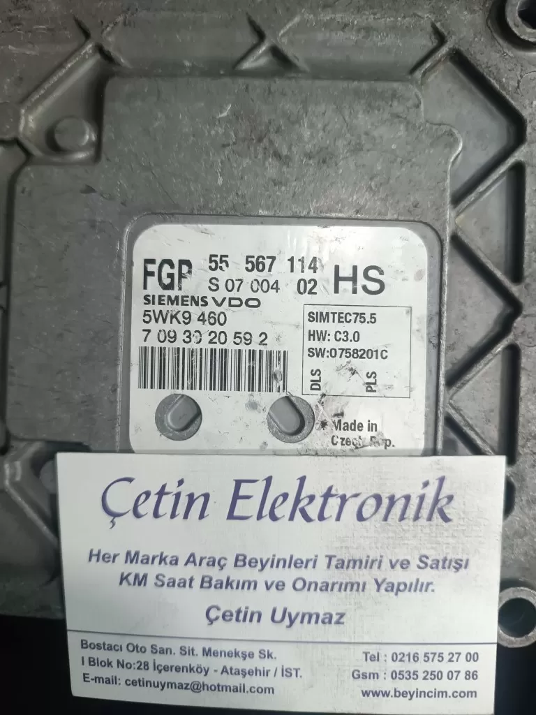 Opel Astra 1.6 Motor Beyni 55567114 HS Siemens 5WK9 460