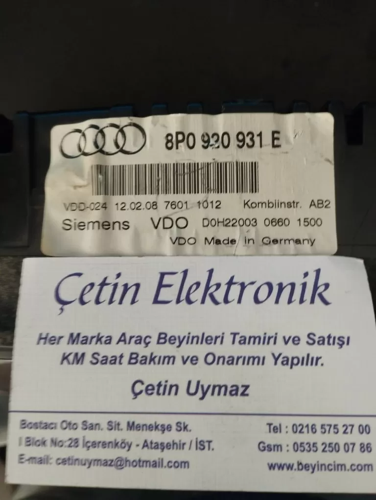 Audi A3 Gösterge Paneli 8P0920931E 8P0 920 931 E