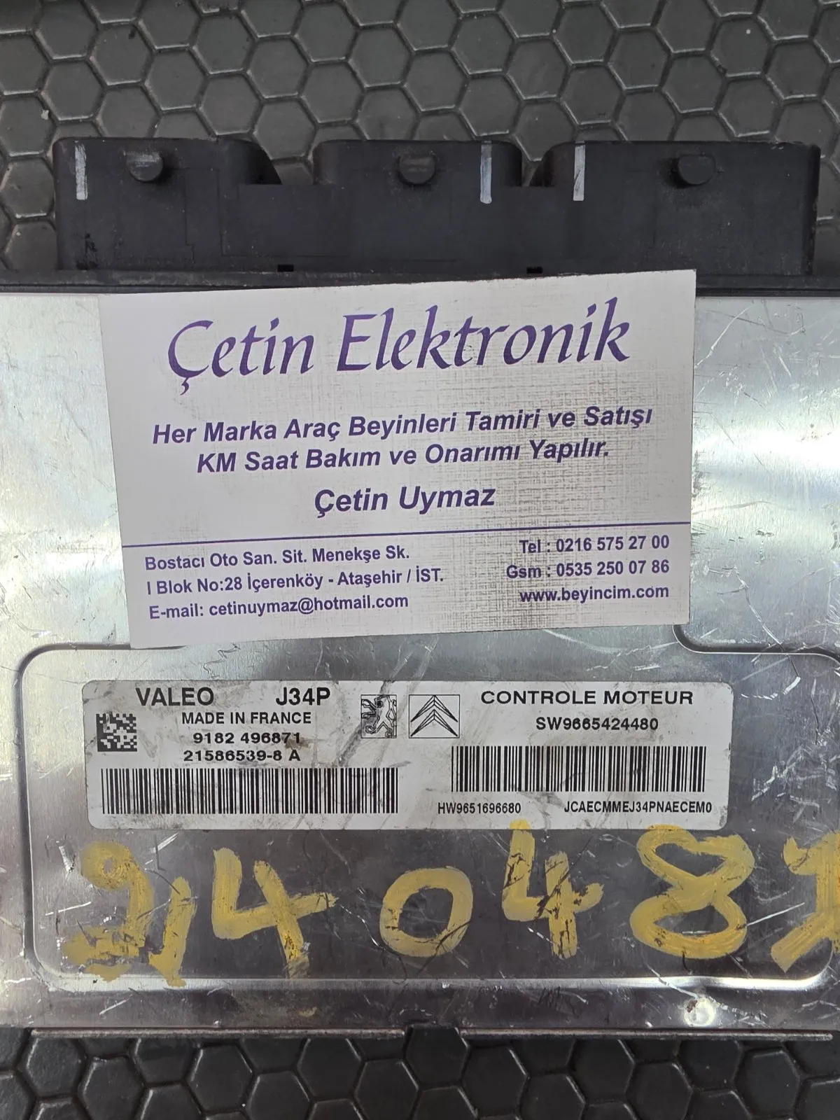 PEUGEOT 207 CITROEN C2 C3 MOTOR BEYNİ SW9665424480 J34P
