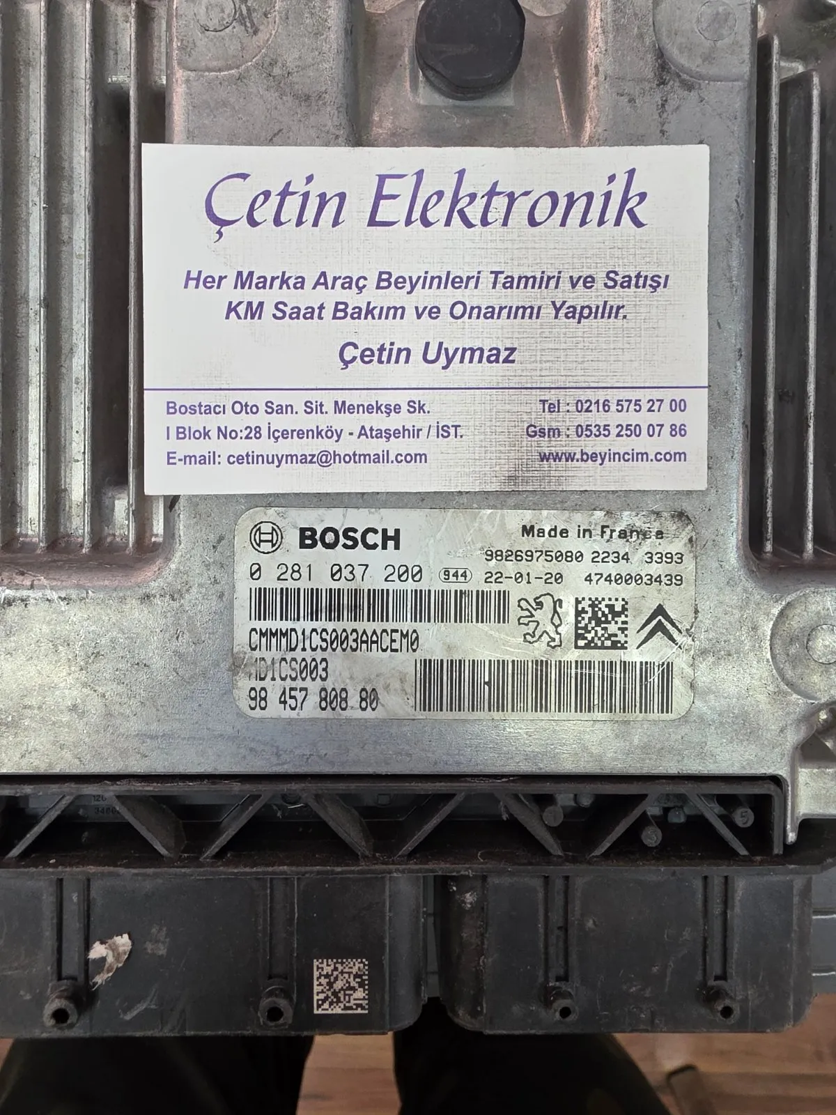PEUGEOT 308 MOTOR BEYNİ 0281037200 9845780880 MD1CS003