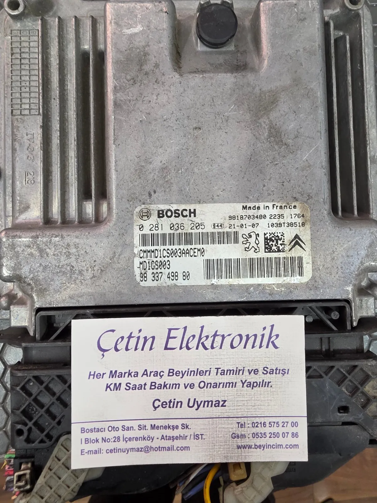 0281036205 PEUGEOT 208 MOTOR BEYNİ MD1CS003/ 9833749880
