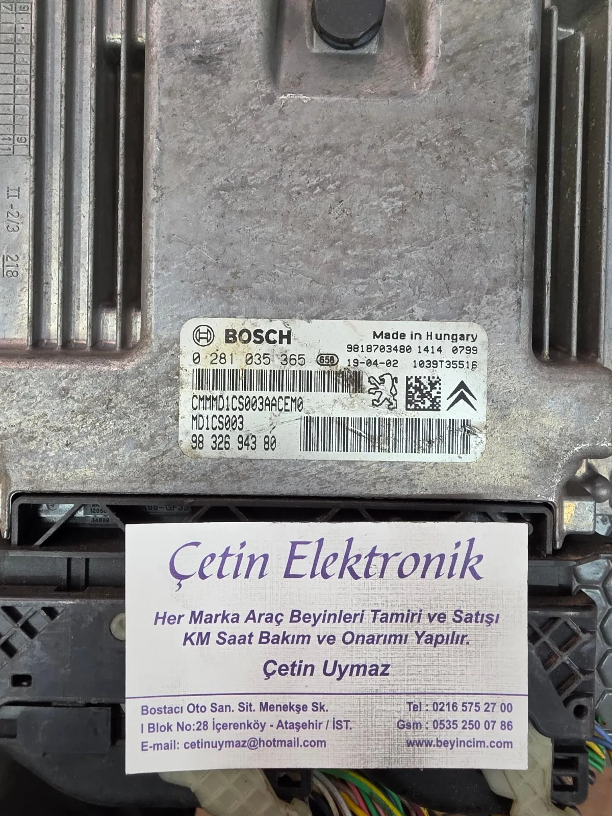 PEUGEOT 3008 1.5 BLUE HDI MOTOR BEYNİ 9832694380-0281035365