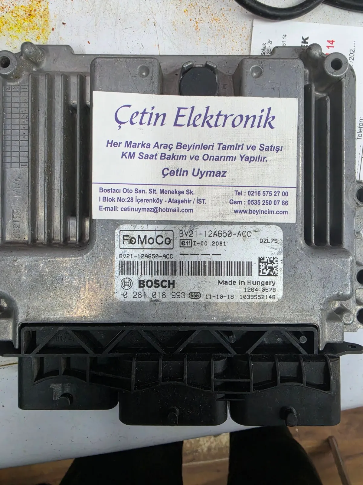 FORD FİESTA MOTOR BEYNİ 0281018993 / BV21-12A650-ACC