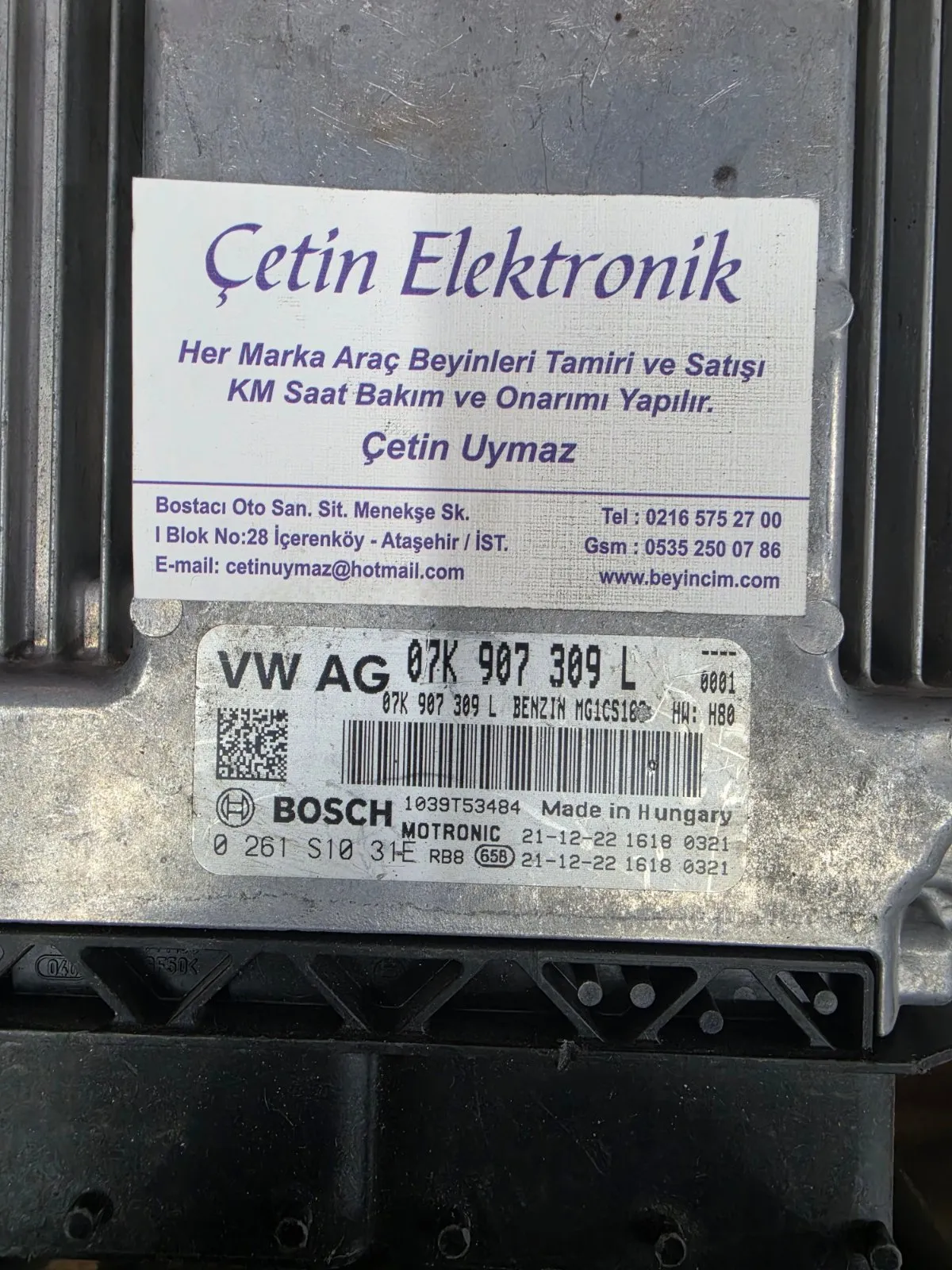 07K907309L 0261S1031E MG1CS163 AUDI Q3 MOTOR BEYNİ