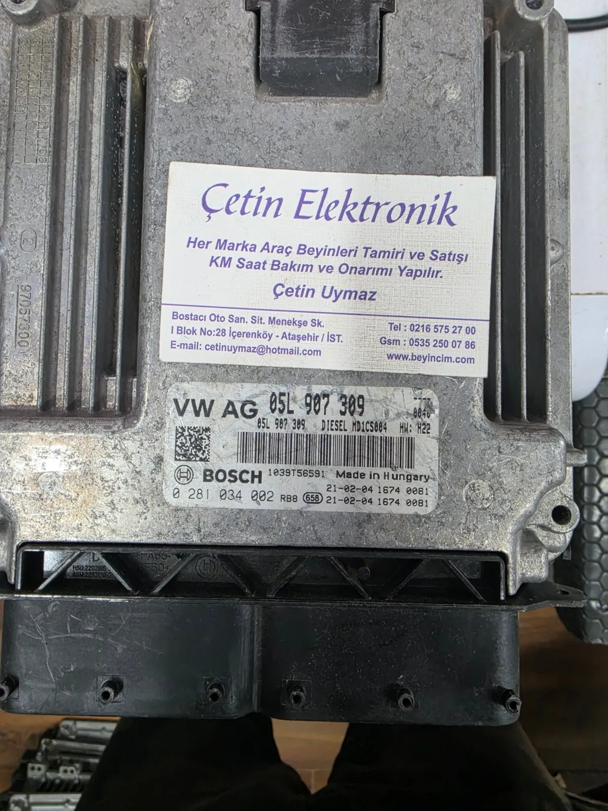 Audi A6 2.0 TDI Motor Beyni 0281034002 05L907309 MD1CS004